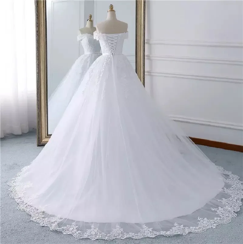 Main Wedding Dress New Bridal High Waist Long Sleeves Simple and Thin Floor-Length Light Small Studio