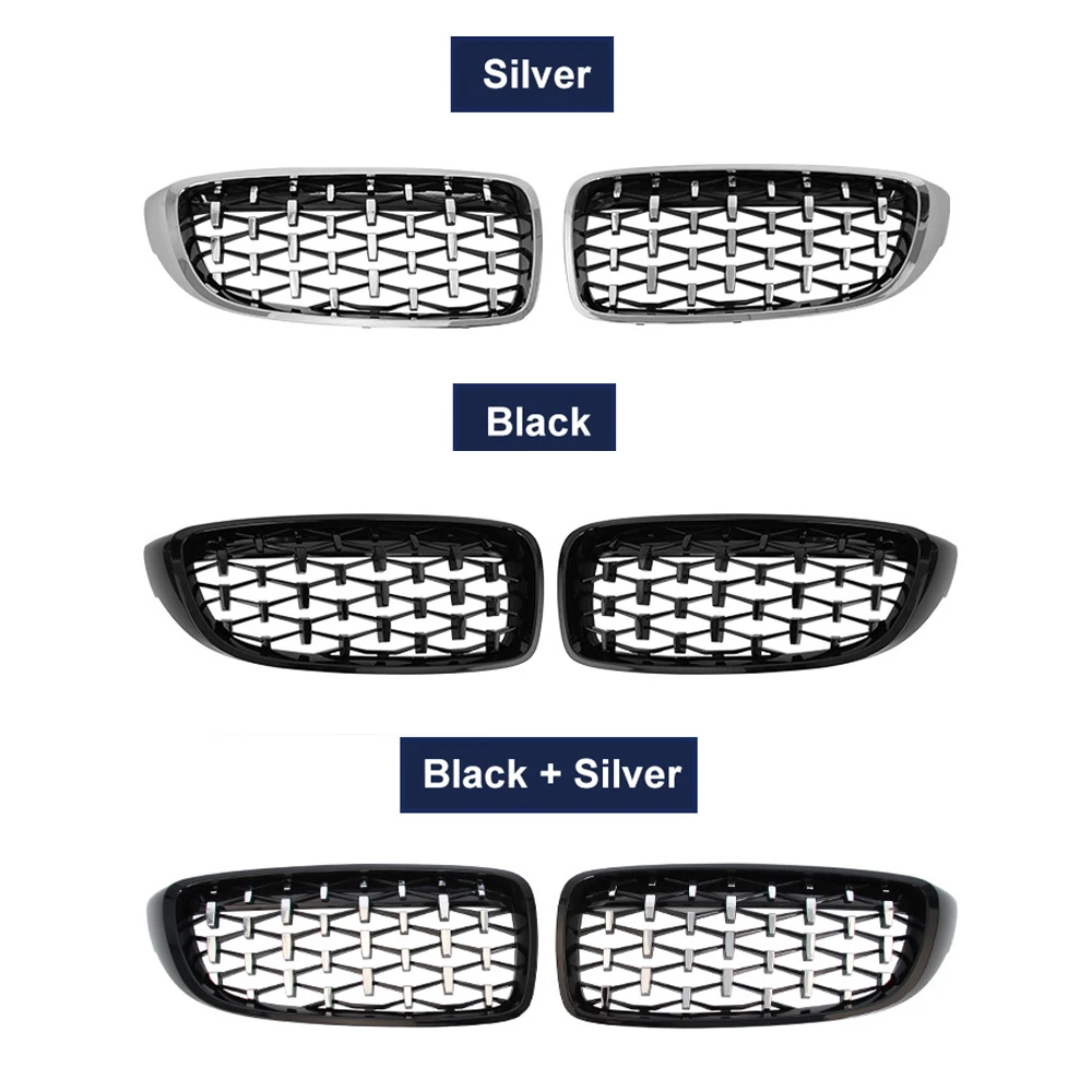 Pop 2 PCS Front Bumper Diamond Kidney Grill Racing Grille For BMW F32 F33 F36 F80 F82 2013-2018 Cabriolet Coupe 425i 430i 440i