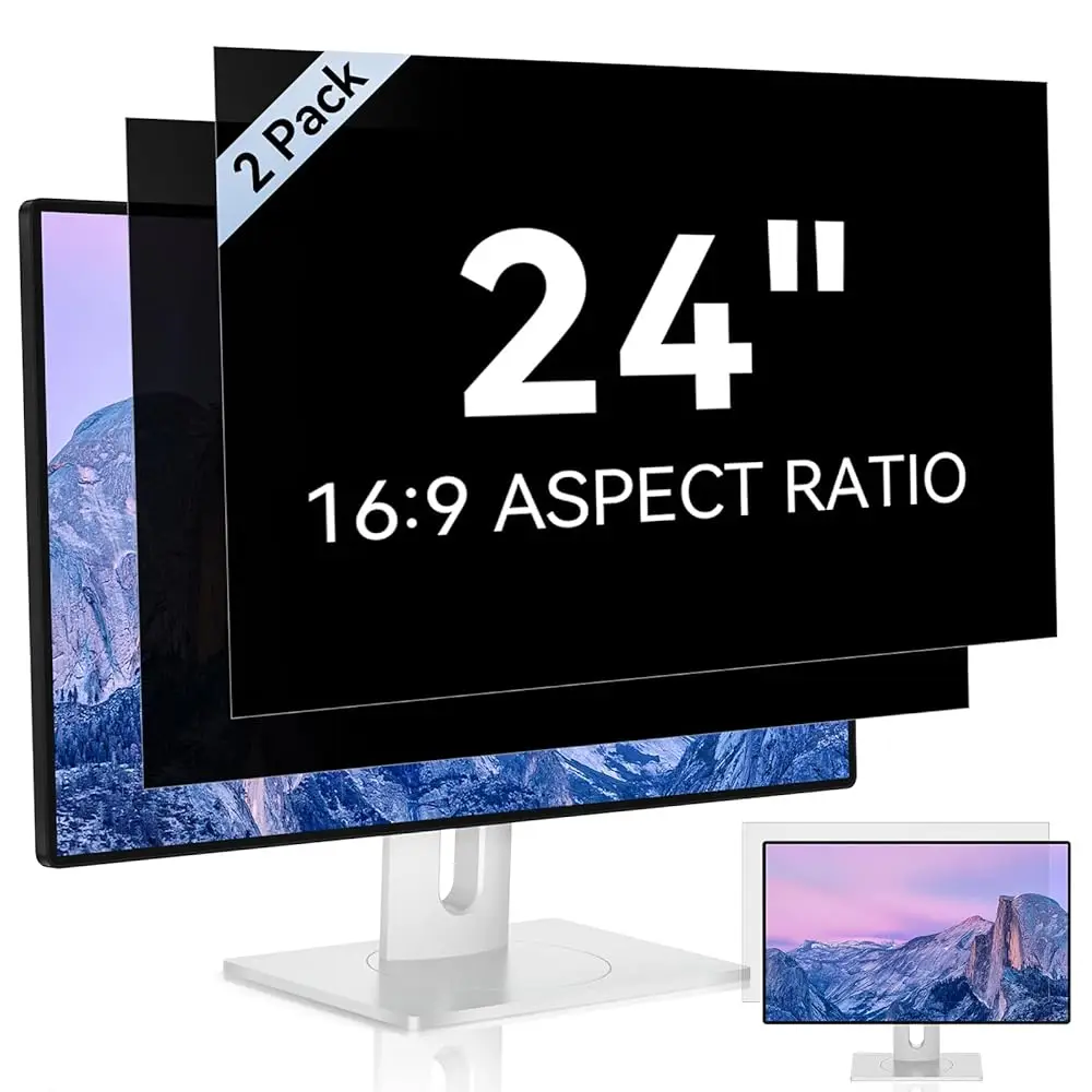 

Free Shipping[2 Pack] 24 Inch Computer Privacy Screen for 16:9 Aspect Ratio Widescreen Monitor, Eye Protection Anti Glare Blue L
