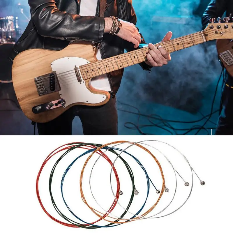 Guitar Strings Acoustic Guitar Brass Strings Folk Guitar Steel Strings Set Phosphor Bronze Musical Instrument Accessories 6Pcs