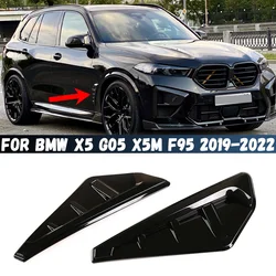 Glossy Black Car Front Fender Side Air Vent Cover Shark Gills Vent For BMW X5 G05 X5M F95 2019 2020 2021 2022 Car Styling