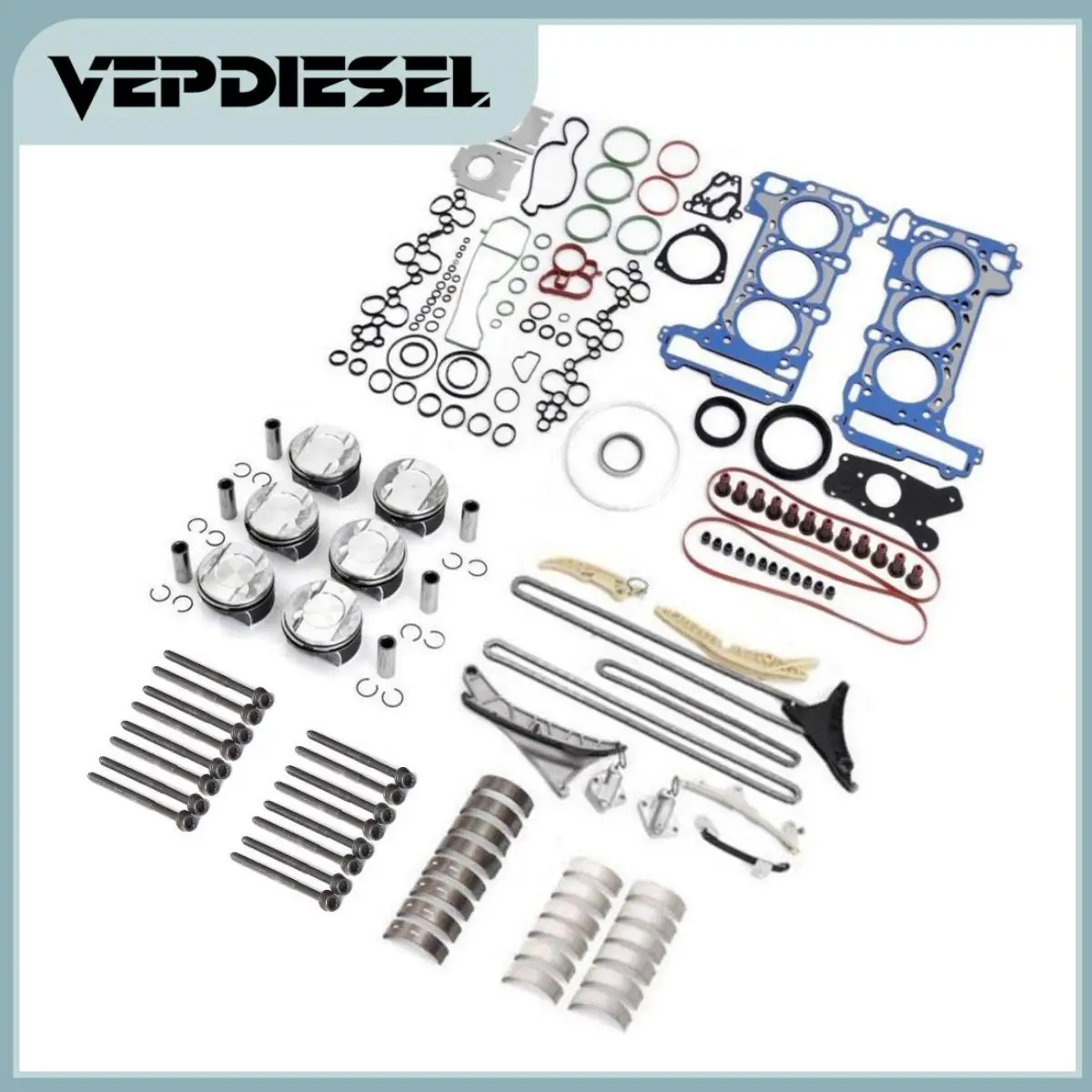 Engine Rebuild Overhaul Kit for Audi A6 A8 S4 S5 for VW Touareg for Porsche Cayenne Macan Panamera 3.0L TFSI EA839