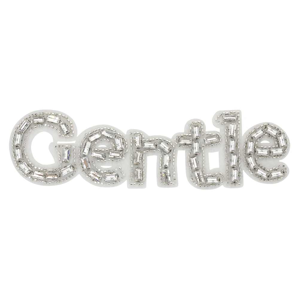 Beaded Letter Patches Pearl Rhinestones Crown Alphabet Patches English Letter DIY Repair Embroidered Appliques Sew on Badge