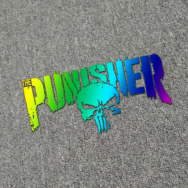 Motorcycle Tank Decals Punisher Reflective Helmet Stickers Decorative Accessories Creative Waterproof PVC Auto Decals image 3