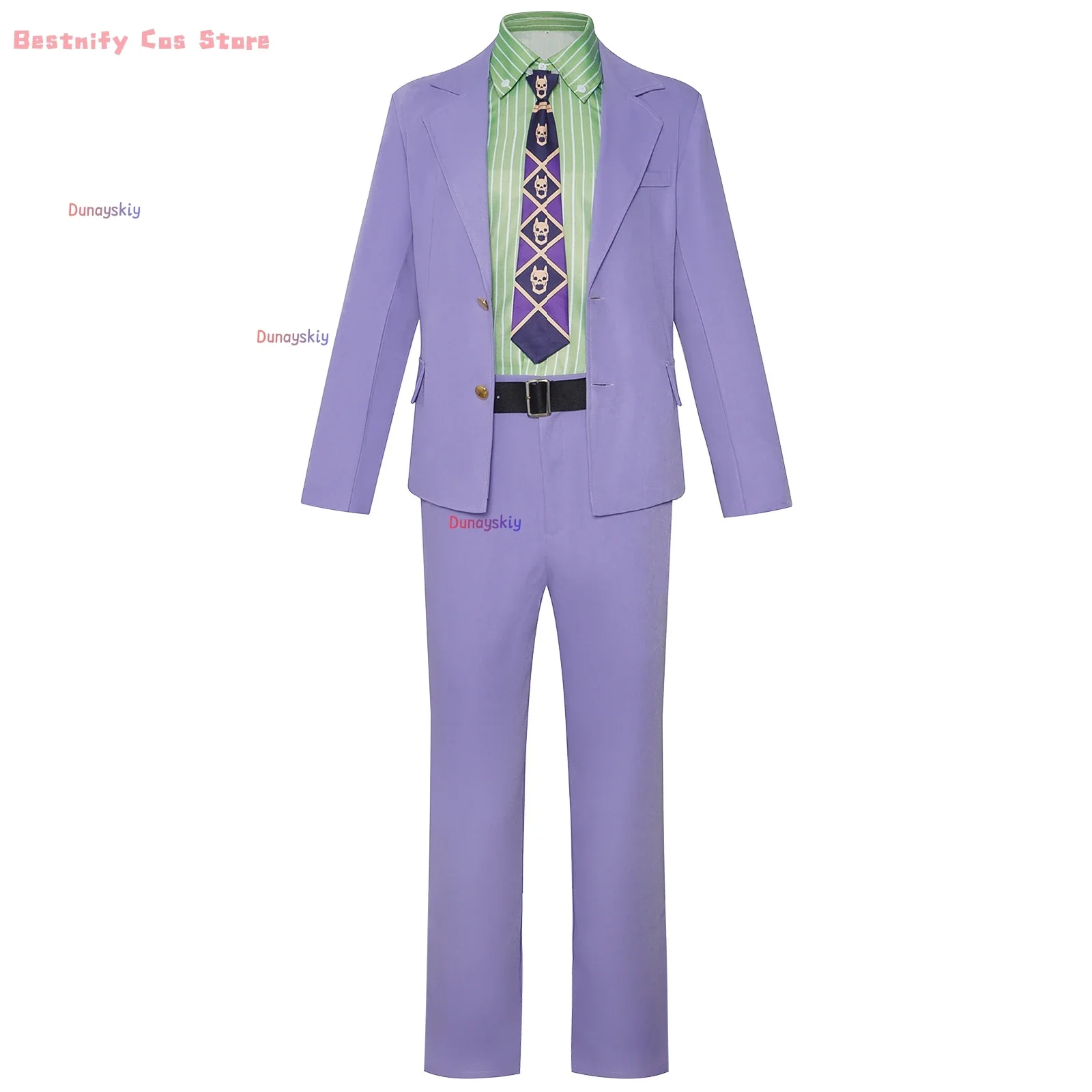 شعر مستعار كوسبلاي كيرا يوشيكاجي التأثيري أنيمي كوسبفريه شعر مستعار مثير للرجال ملابس عمال المكتب أنيمي غريبة بدلة موحدة أرجوانية ربطة عنق ديام