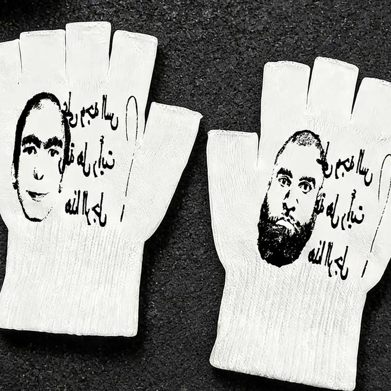 Y2K Retro Printed Fingerless Gloves - High Street Knitted Touchscreen Gloves Ins Trendy Same Style view 4