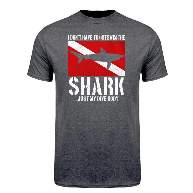 Diving Shark Unisex T-Shirt Funny Tee Humorous Dive Graphic Diver Joke T Shirt DA-003