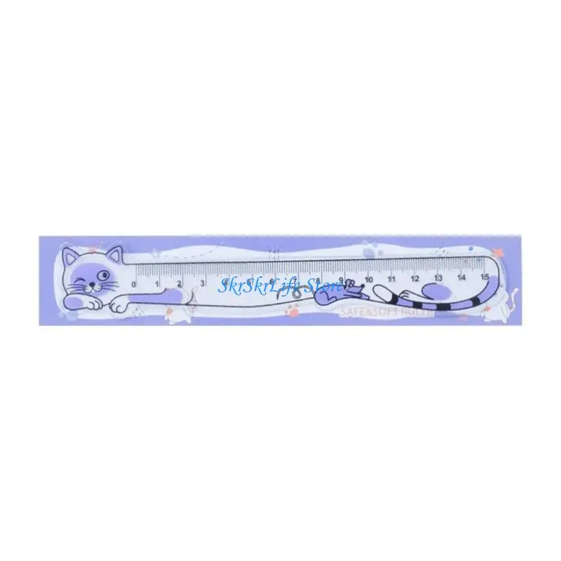 E65E Soft Ruler Measuring Tools 15cm Lovely Cats Ruler for Office School