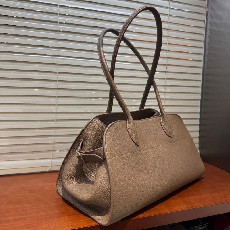 Ladies' top quality horizontal lychee patterned cowhide soft and tough casual handbag shoulder bag