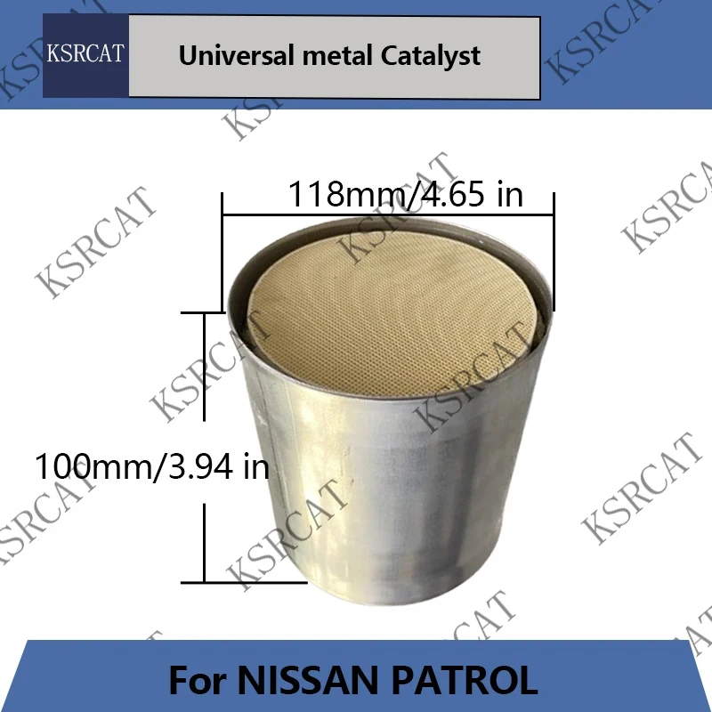 Automotive Universal 400 cpsi Catalyst 118*100mm High Flow Catalytic Converter Ceramic Exhaust for  NISSAN PATROL