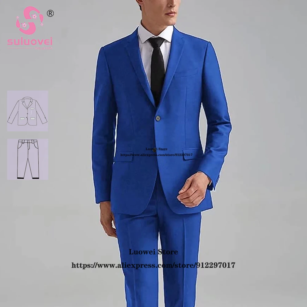 Classic Suits For Men Slim Fit Groom Wedding 3 Pieces Pants Set Groomsmen Prom Two Button Tuxedo Blazer Terno Masculino Completo