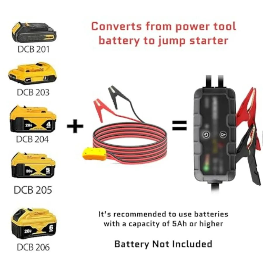 Jump starter cable adapter connection