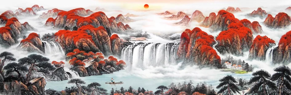 Fortune comes to those with good luck and a picturesque scenery Print Canvas Poster, for Living Room Decor, Home Wall Picture