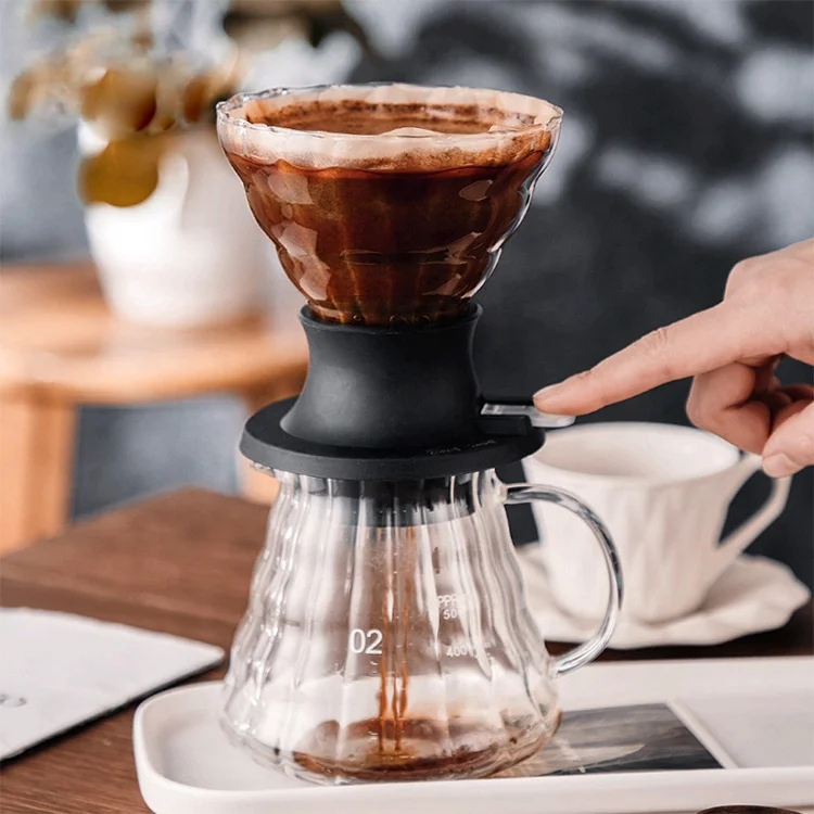 Coffee Dripper Glass Coffee Dripper Filter Pour Over Coffee Dripper with Silicone base