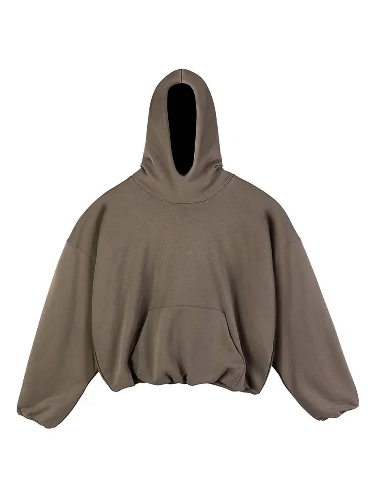 Kanye Double-layer Pullover Fashion Brand Men And Women Cotton Plush Simple Versatile Autumn Winter Streetwear Hoodie Sweatshirt