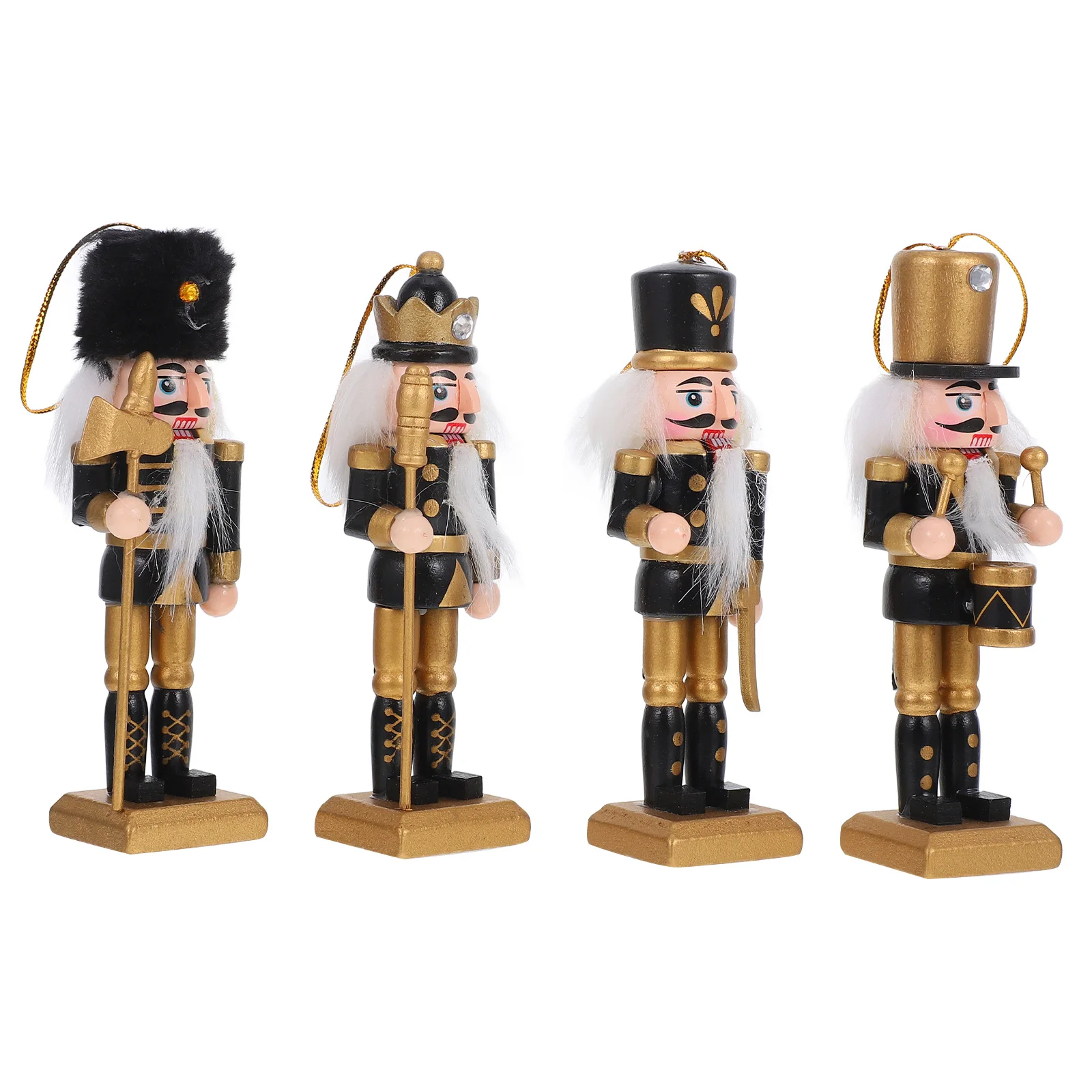 

4Pcs Wooden Nutcracker Christmas Decorations Xmas Home Decor Holiday Gifts Wedding Anniversary Christmas Nutcrackers