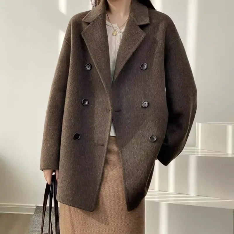 

New Women Long Woolen Coat Autumn Double-sided Wool Coat