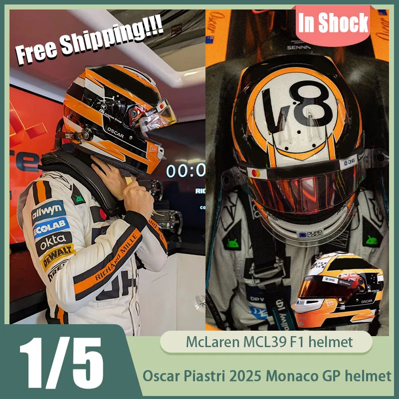 

New In Shock Spark 1:5 Oscar Piastri 2025 Monaco Gp Special Edition F1 Helme Tmclaren Mcl39 Limited Edition Collectible Headgear