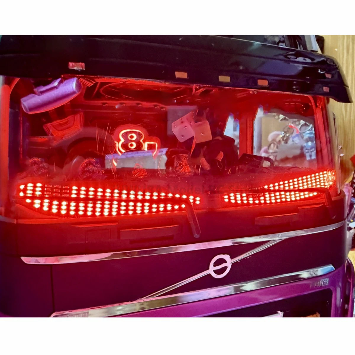 Rc diabo olho caminhão sinal de controle remoto rolagem animação led matriz pixel painel para 1/14 tamiya caminhão trator pára-brisa brinquedo