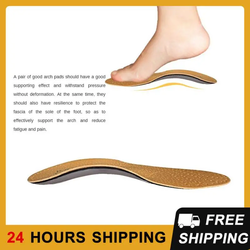 Cowhide Insole Flat Foot Arch Correction Shock Absorption Breathable Sports Insoles For Sneakers Leather Orthotic Shoes Pad