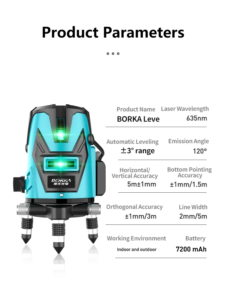 Portable Versatile 5-Line Green Laser Level Industrial & DIY Grade For Multiple Applications