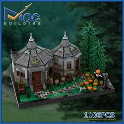 1100PCS HP Modular Classic Movie MOC Half-giant's Hut Scenery Building Block Model DIY Assembly Brick DIY Toy For Gift