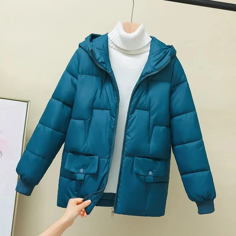 Women Winter Cotton Padded Jacket 2024 New Warm Thicken Cotton Coat Korean Loose Plus Size Parkas Coat Fashion Short Outwear