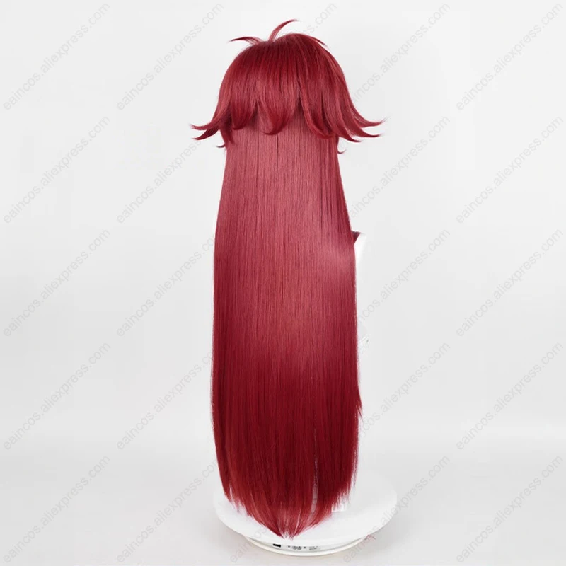 Peruki Anime Grell Sutcliff Cosplay 90cm długie ciemne czerwone peruki odporne na ciepło syntetyczne impreza z okazji Halloween do włosów