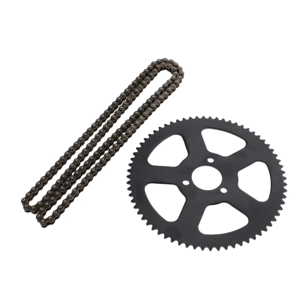 25H 68 T Tooth Rear Sprocket + Chains Fit for 49CC Mini Small Sports Car Pocket Bike 2 Stroke Off-Road Motorcycle