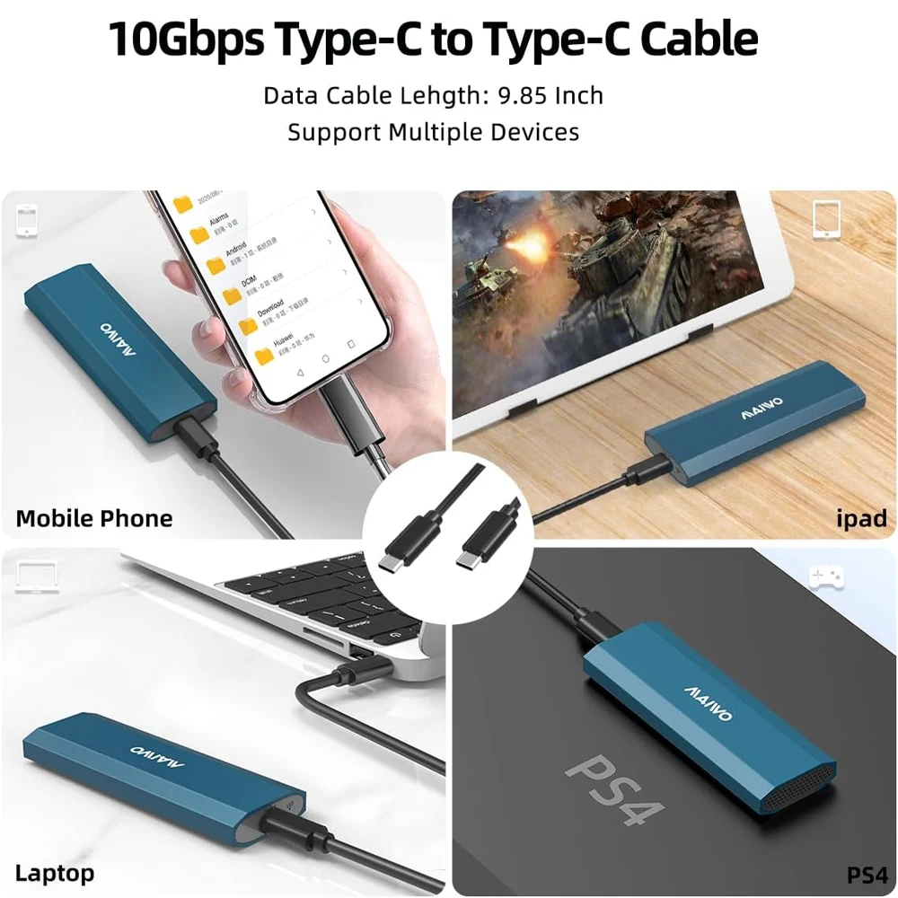 حافظة MAIWO M2 SSD M.2 NVMe SSD محول الضميمة 10 جيجابت في الثانية USB 3.2 Gen2 USB C حافظة sata nvme ssd خارجية تدعم مفاتيح M وB&M