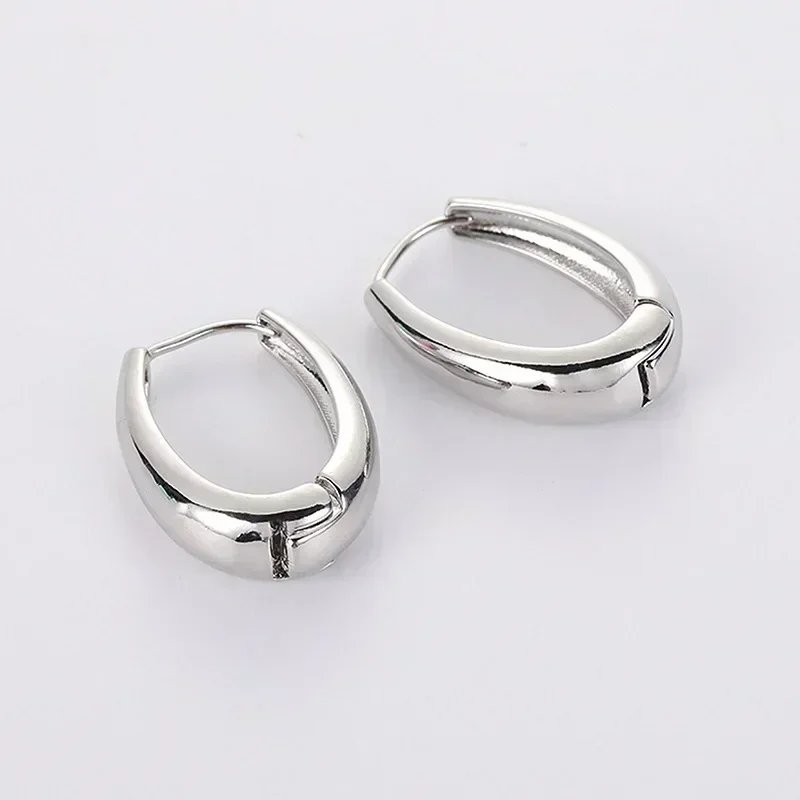 Fashion Metal Drop Earrings For Woman Trendy Vintage Stainless Steel Circle Hoop Earring Daily Wear Prevent Allergy Jewelry Gift