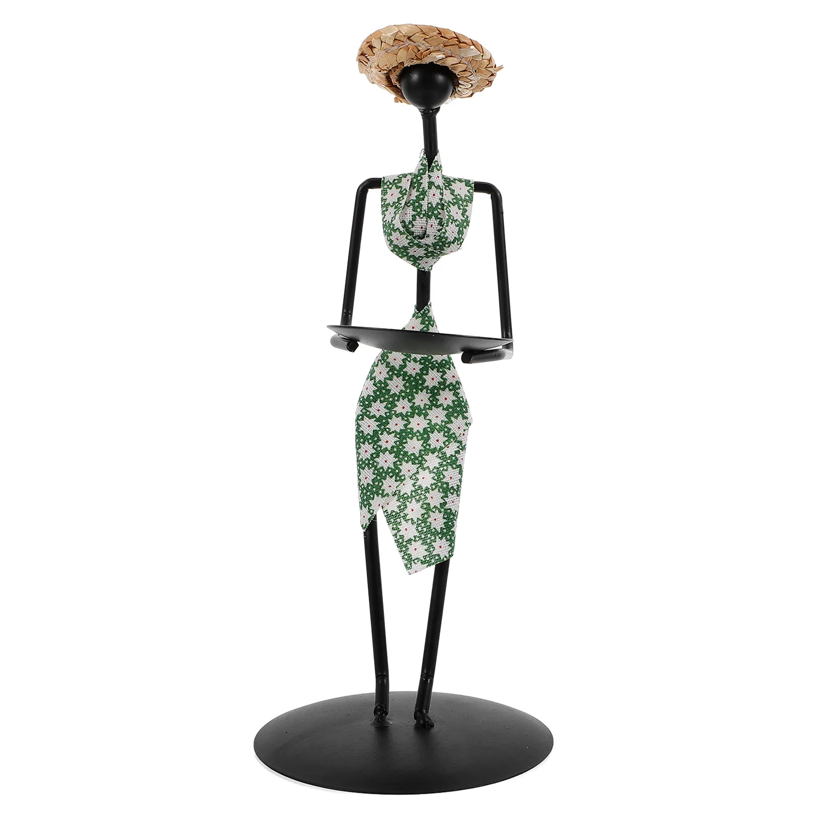 

1pc Vintage Iron Holder Abstract Figure Decorative Stand For Dining Table Romantic Centerpiece African Theme Home Decor