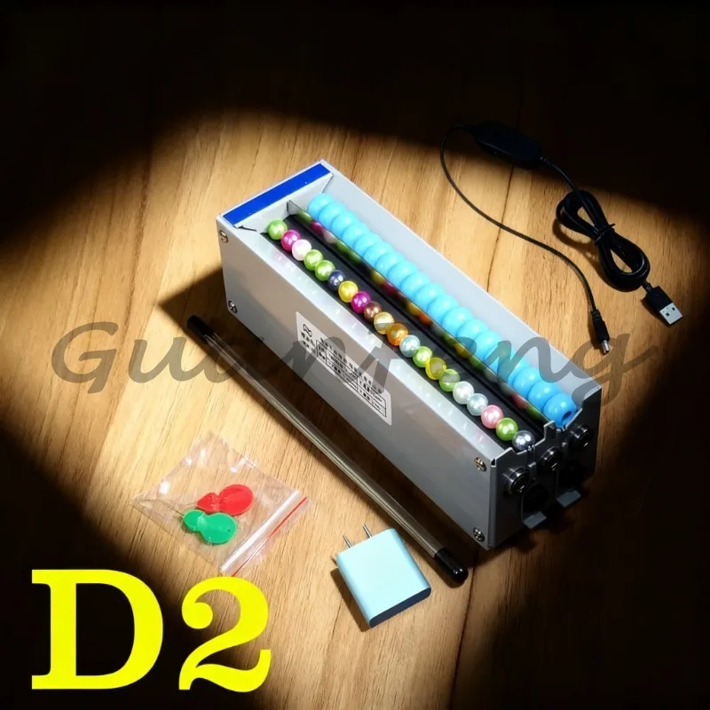 Electric Dual Multi-channel Bead Threading Machine, Adjustable Length Beading Artifact Automatic Needle Bead Spacer Tool