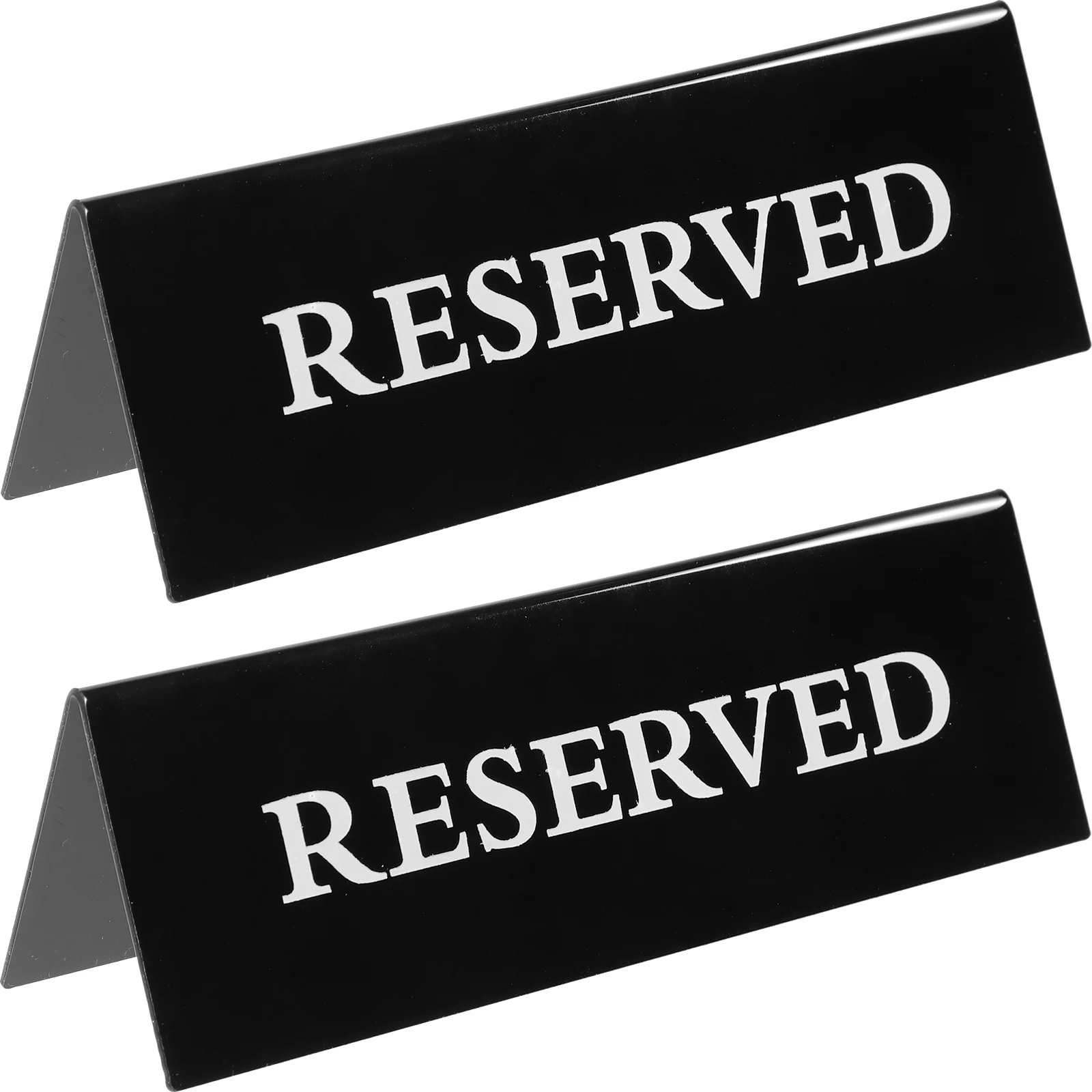 2 Pcs Sign Acrylic Inverted Triangle Table Card Reserved Signs Wedding Reservation for Tables Black