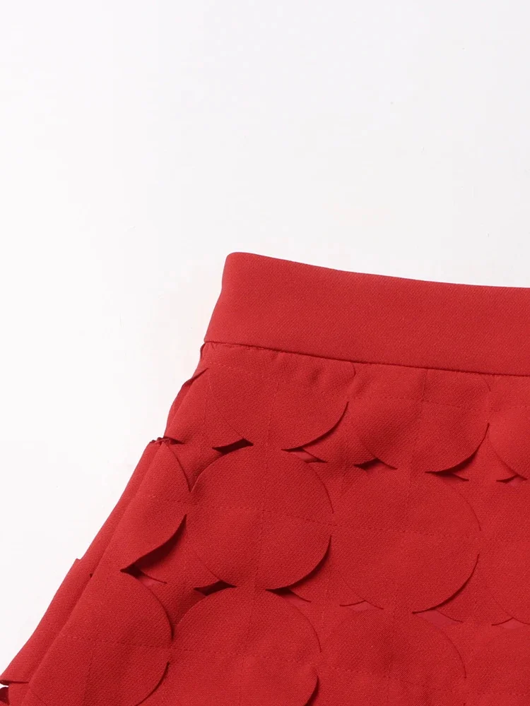 Patchwork Tassel Hem Midi Skirt For Women High Waist Solid Minimalist Long Skirts Female Fashion Spring Clothing 2024 Style