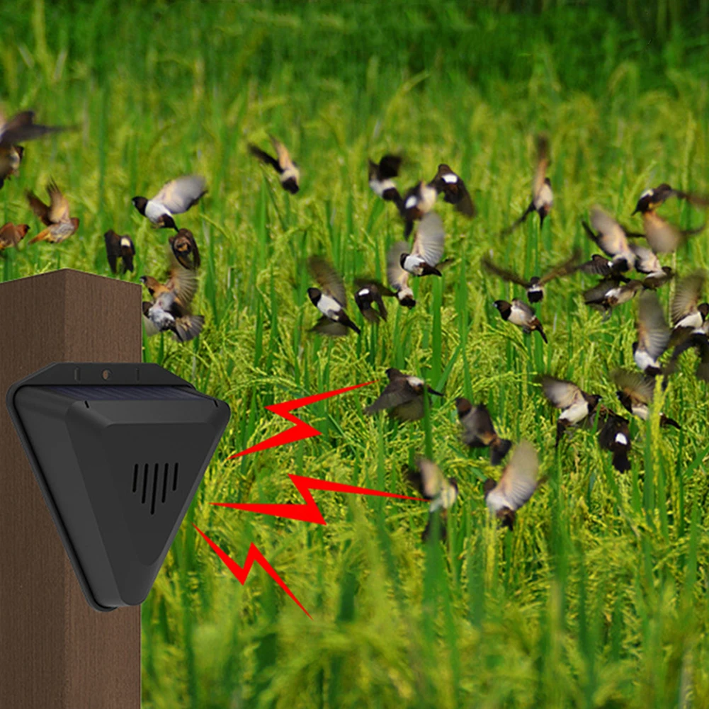 Solar Alarm Bird Repeller Animal Repellent Outdoor Drive Away Wild Animals Waterproof Alarm Security Protection Garden Farm