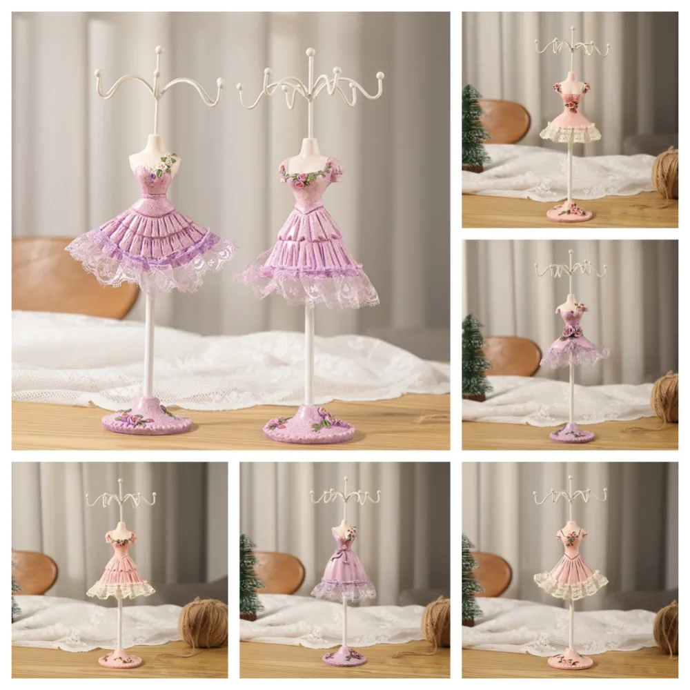 Rak Organizer Model Gaun Rak Display Perhiasan Cincin Mewah Kalung Manekin Display Stand Busur Renda