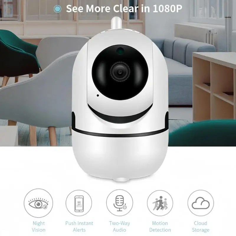 

Wifi Baby Monitor Surveillance Camera 1080P CCTV HD Smart IP Security Camera Two Way Talk Night Vision Intelligent Tracking