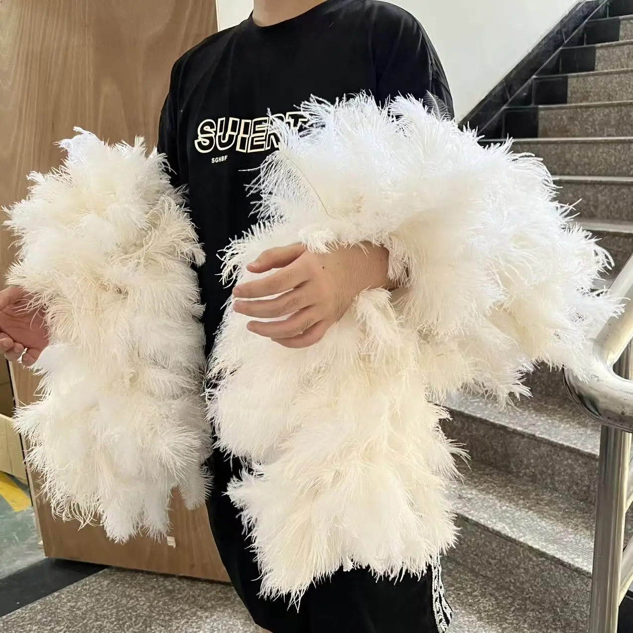 Customized Pure White Ostrich Feathers Boa The Whole10-18cm 