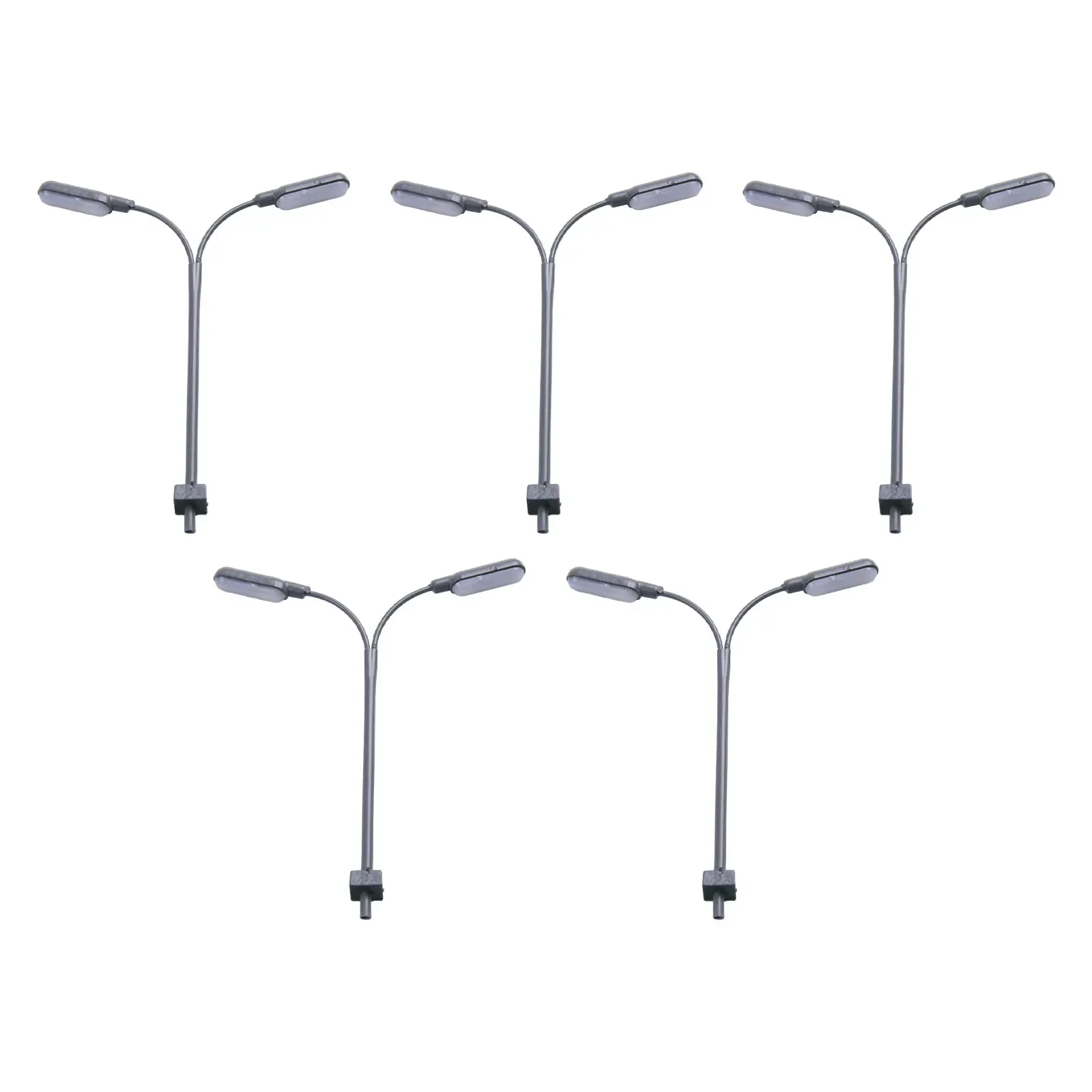 5 قطعة ضوء منصة نموذج مع مقياس مصباح الشارع LED N ضوء نموذج مقياس 1:160 مصابيح حديقة صغيرة المنمنمات الديكور