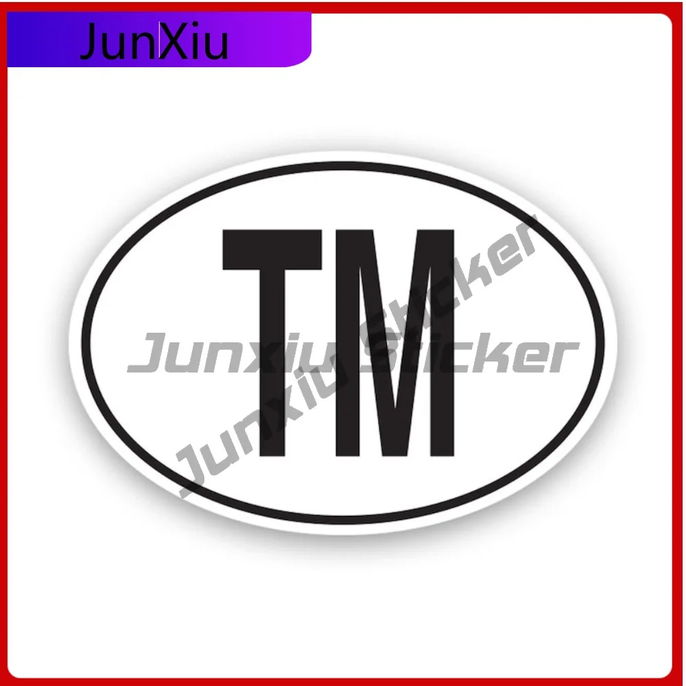 

Tm Turkmenistan Country Code Oval Stickerwaterproof Anime Laptop Waterproof Vinyl Decal For Motocross Creative High Quality