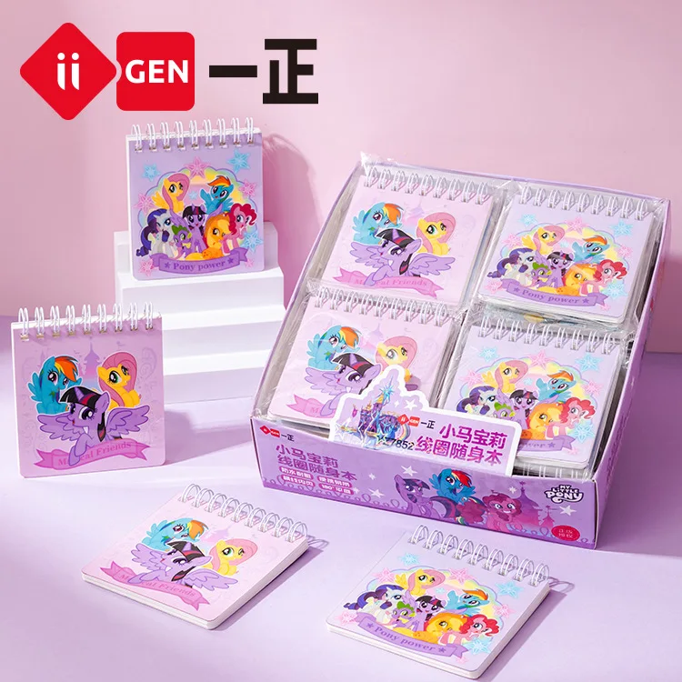 Мини-блокнот Rainbow Pony на катушке, милый и портативный блокнот для самостоятельного приема домашних заданий, карманная книга, канцелярские принадлежности для детей