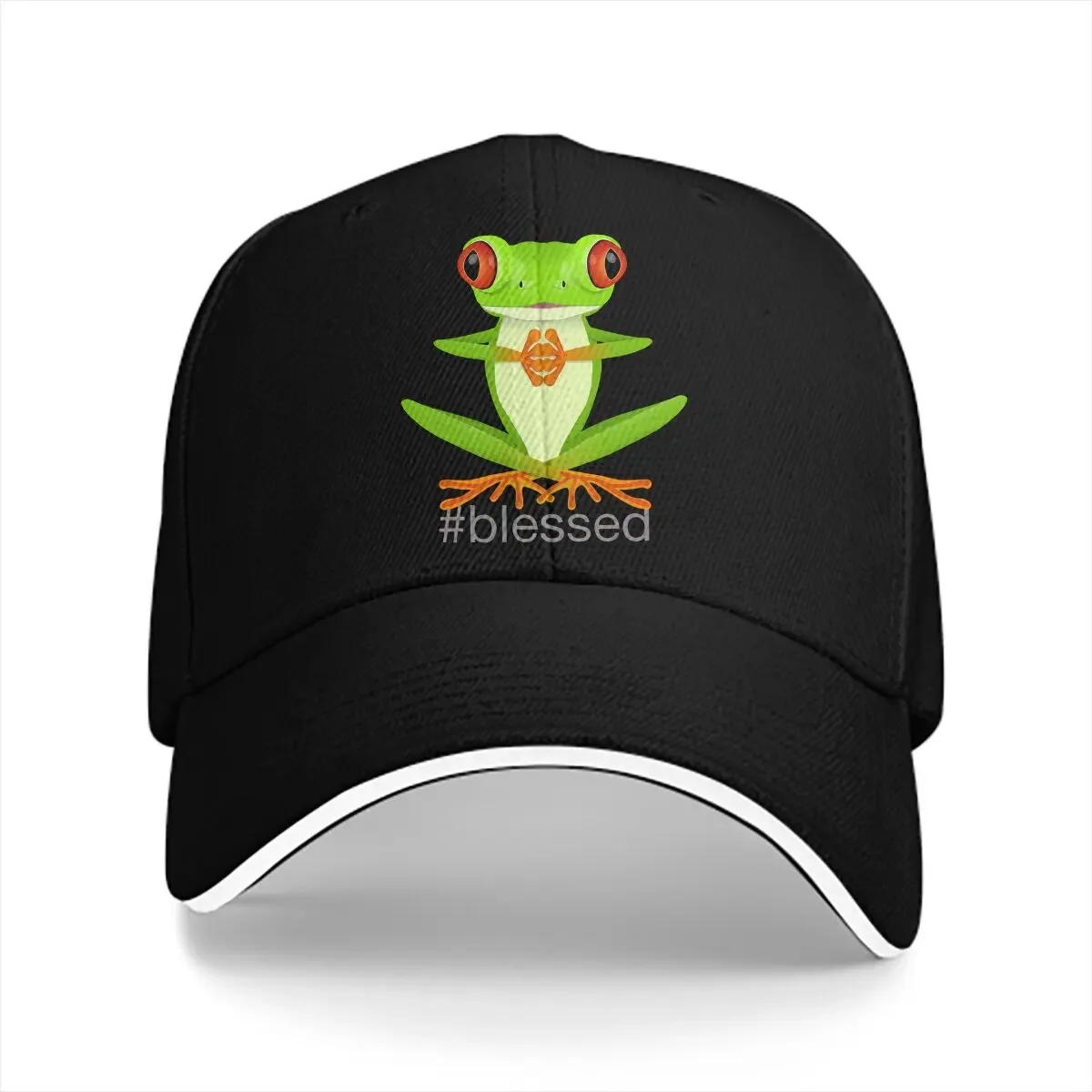 Blessed Red Eyed Tree Frog Baseball Caps Peaked Cap Frog Sun Shade Hats for Men Women