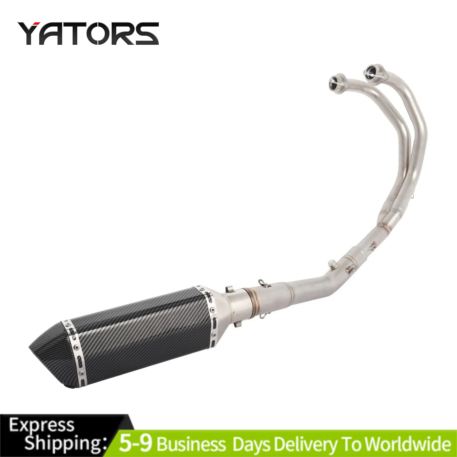 

Full System for Yamaha YZF R3 R25 MT-03 Exhaust Header Link Pipe Black Slip On Exhaust Systems Exhausts Pipes