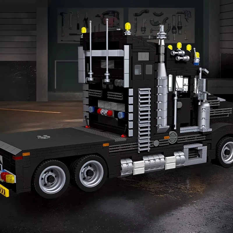 1545pcs MOC Technical Black Heavy Truck Building Blocks Model Vehicle Bricks Toy Set for Boys Perfect Christmas Gift