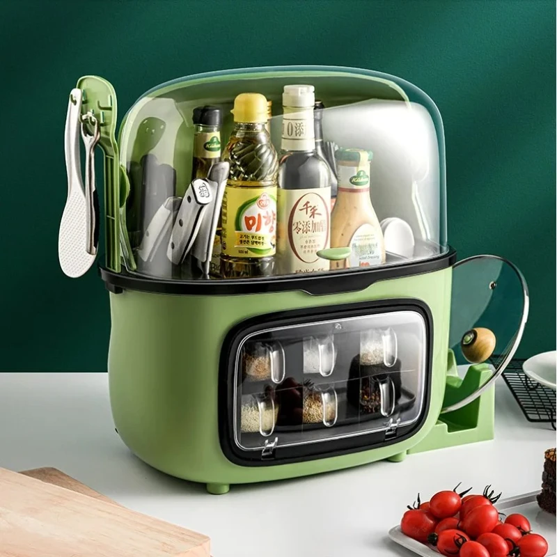 

Kitchen multifunctional storage rack set, household combination spice rack, daily drawer type with lid, upgraded version