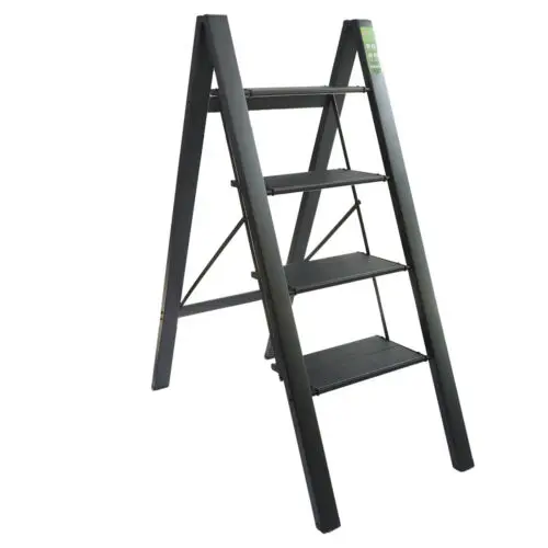 US Portable Steel Folding 4-Step Ladder, Bandwidth, Non-Slip Pedal, 330 lbs