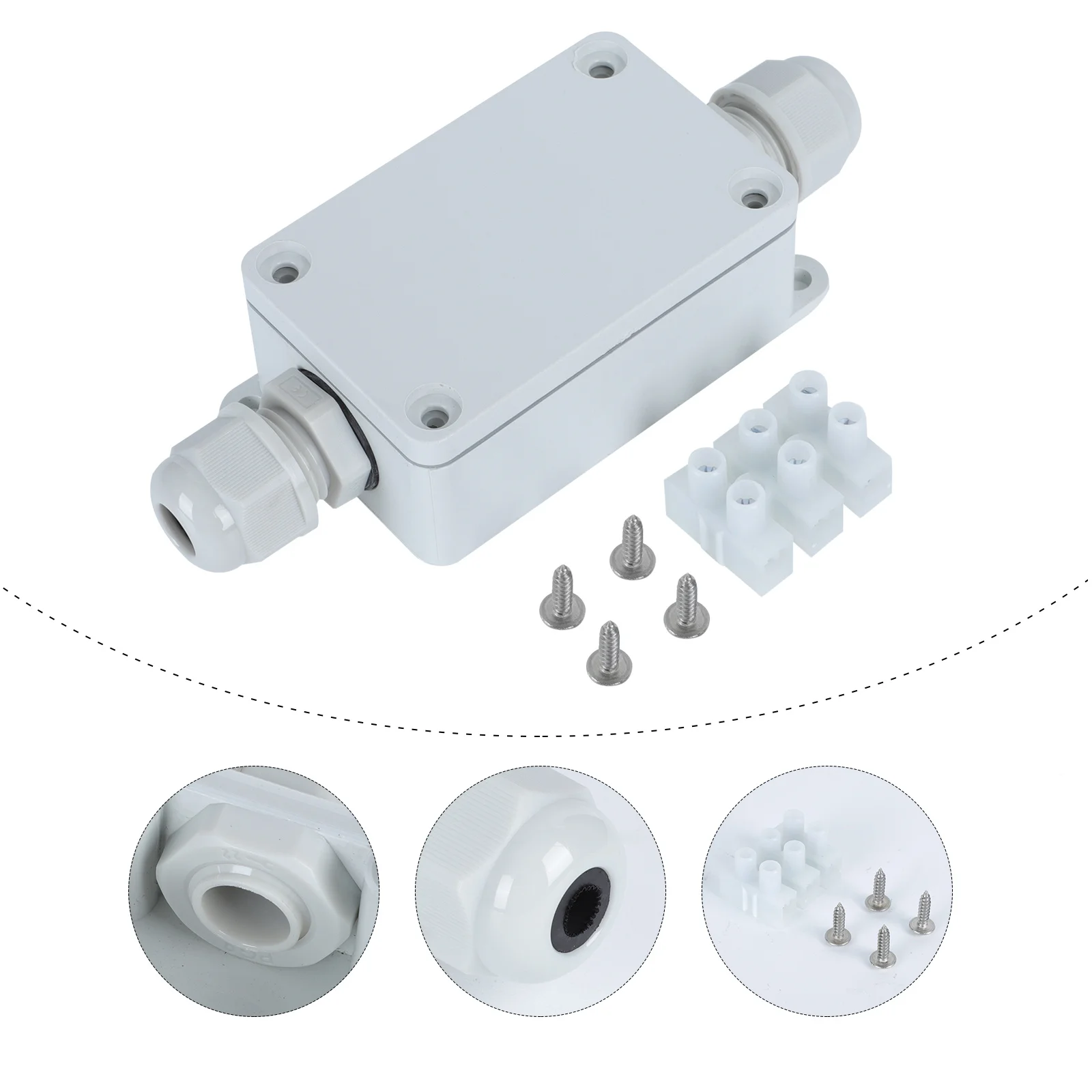 صندوق توصيل مقاوم للطقس، سلك طاقة كهربائي خارجي، صندوق توصيل مقاوم للماء، جهاز حماية لأسلاك الكابلات للحديقة #1