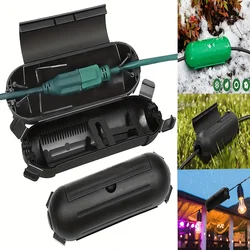 Outdoor Extension Cord Cover - Black Weather Resistant Plug Connector Safety Seal for Outside