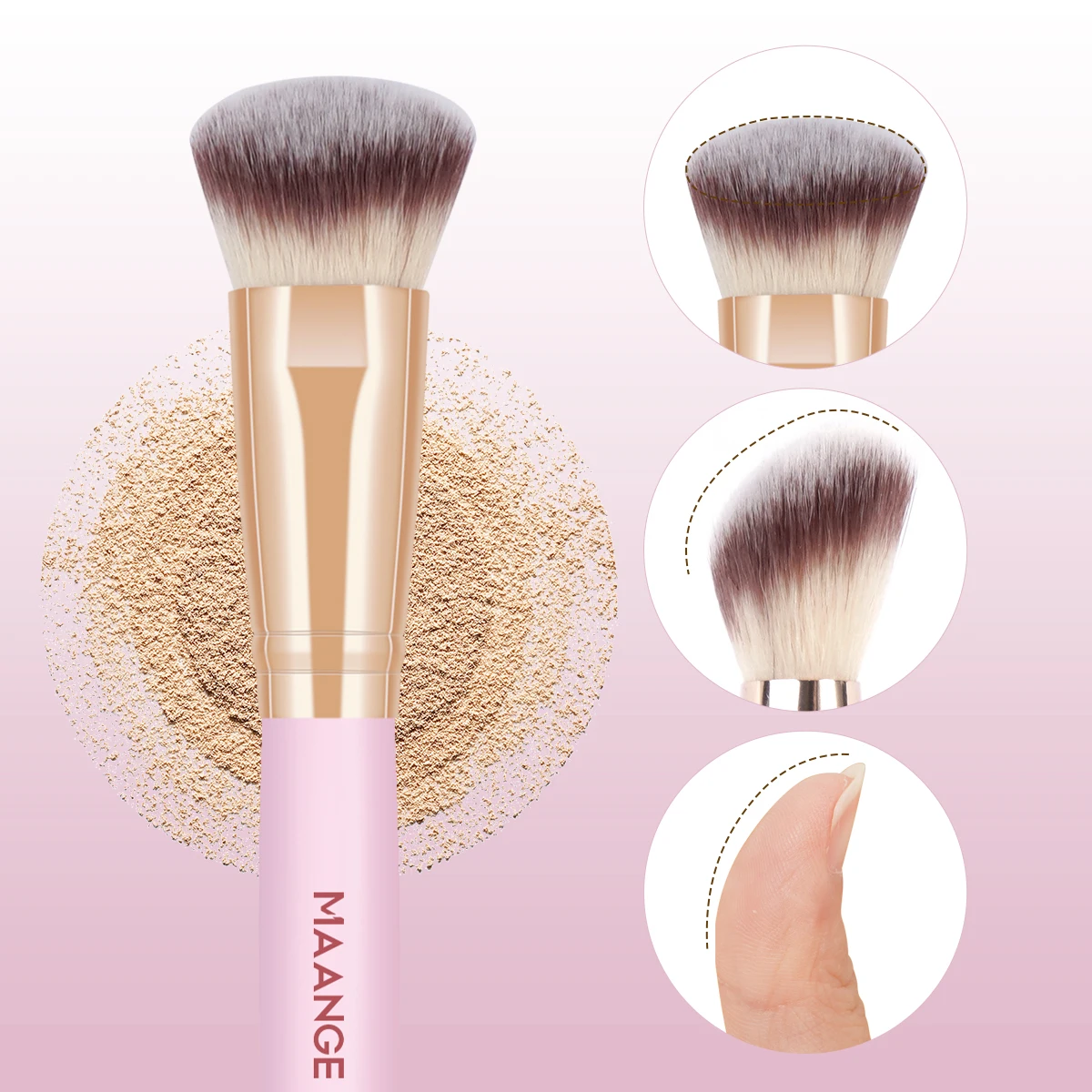 MAANGE 7 teile/satz Make-Up Pinsel mit Tasche Doppel Kopf Foundation Concealer Pinsel Lidschatten Eyeliner Pinsel Haut-freundliche Make-Up-Tools